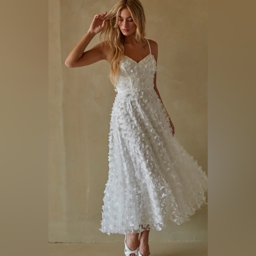 American Threads Butterfly Tulle Maxi Dress